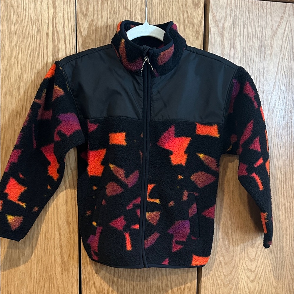 All in Motion Kids Black and Orange Patterned Puffer Jacket